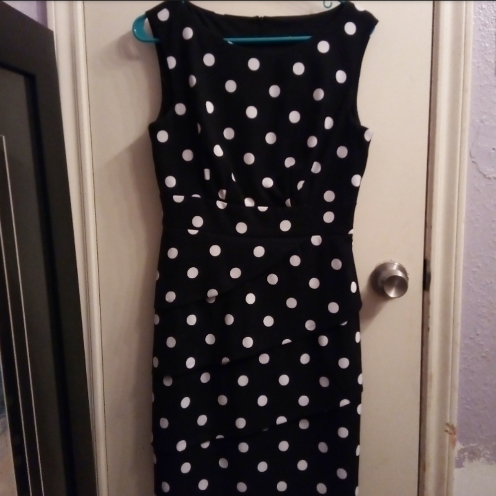 Connected Apparel polka dot pencil dress